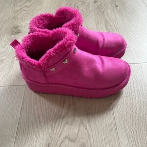SKECHERS Girl's Glamslam Mount Cozy Pink Boots Sz. 2